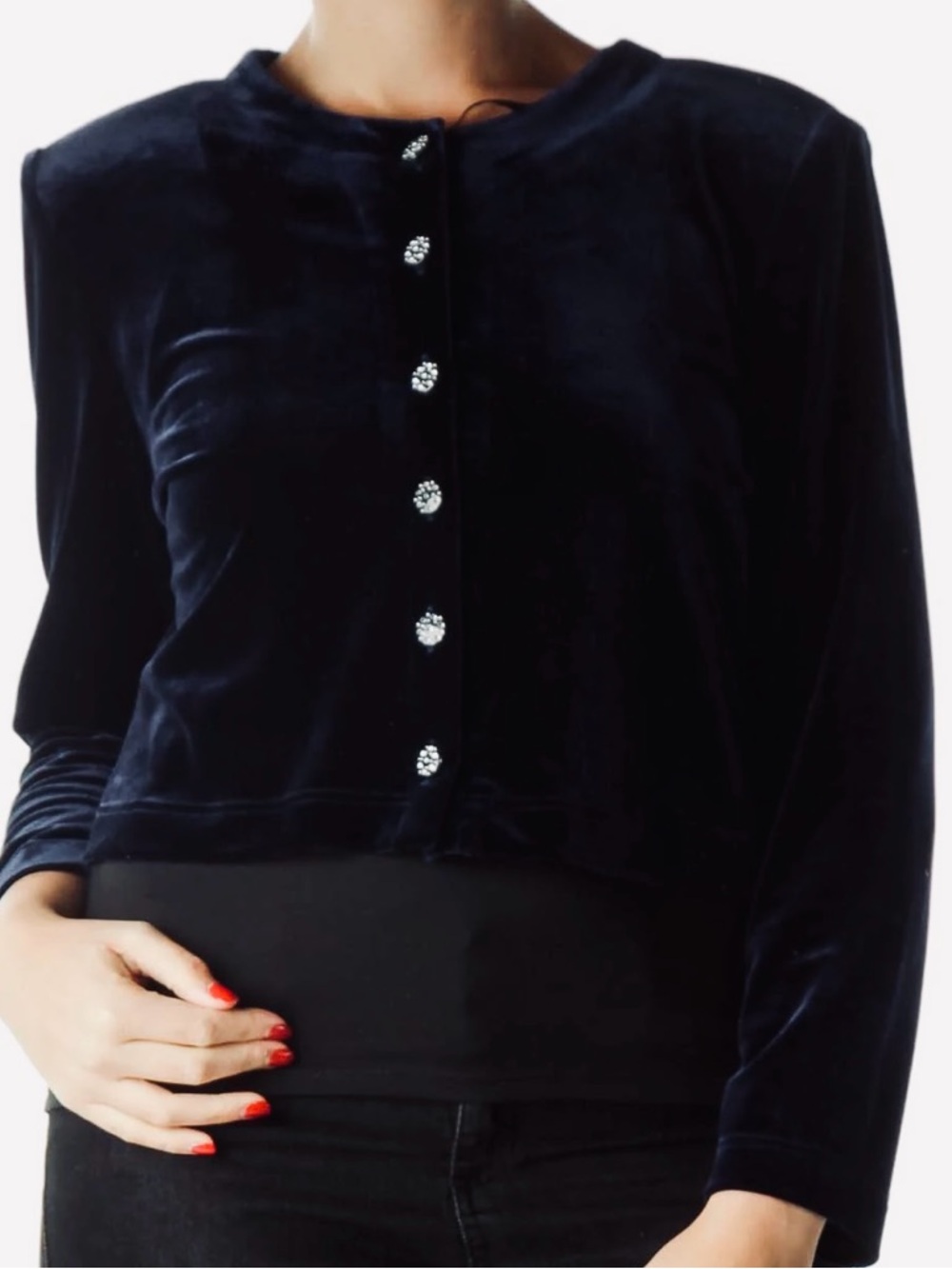 Vintage Jessica Howard Y2K Velvet Black Whimsigoth Cropped Jacket Blazer Size 12